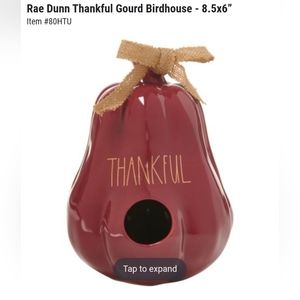 NIB Rae Dunn thankful gourd birdhouse